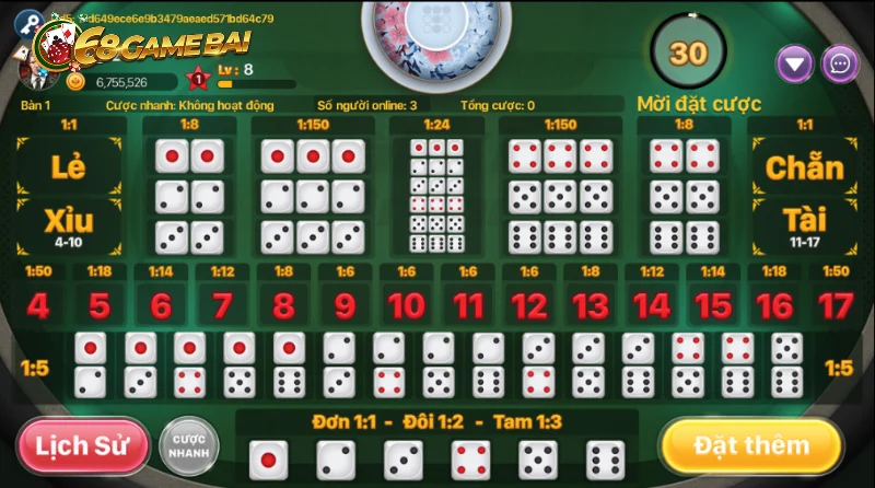 Cược đôi Xí ngầu 68 game bài